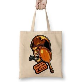 Baskı Dükkanı Serie Pubg Frigideira Bez Uzun Saplı Krem Rengi Çanta