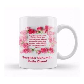 Baskı Dükkanı Sevgililer Günü Sevgiliye Hediye 0244 Kupa