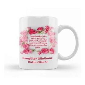 Baskı Dükkanı Sevgililer Günü Sevgiliye Hediye 0244 Kupa