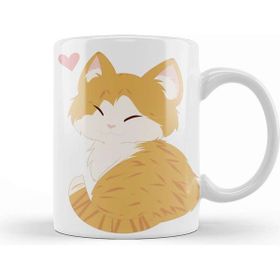 Baskı Dükkanı Sevimli Kedi Cute Ginger Cat Orange Cat Kupa