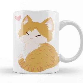 Baskı Dükkanı Sevimli Kedi Cute Ginger Cat Orange Cat Kupa