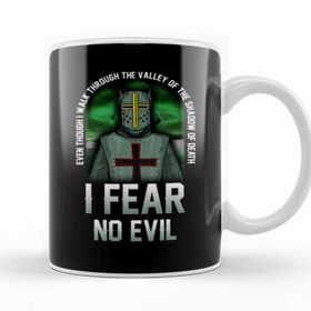Baskı Dükkanı Shadow Of Death I Fear No Evil Christian Templar Kupa