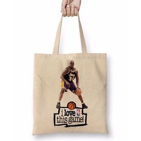 Baskı Dükkanı Shaq O'neal I Love This Game Bez Uzun Saplı Krem Rengi Çanta