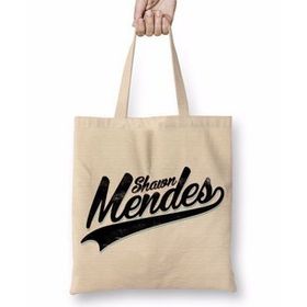 Baskı Dükkanı Shawn Mendes 01 Bez Uzun Saplı Krem Rengi Çanta