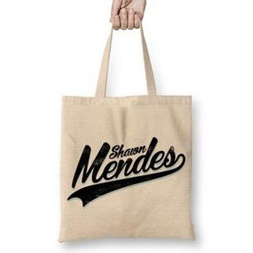 Baskı Dükkanı Shawn Mendes 01 Bez Uzun Saplı Krem Rengi Çanta