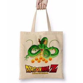 Baskı Dükkanı Shenlong Dragon Ball Bez Uzun Saplı Krem Rengi Çanta