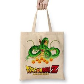 Baskı Dükkanı Shenlong Dragon Ball Bez Uzun Saplı Krem Rengi Çanta