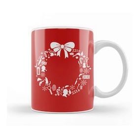 Baskı Dükkanı Sherlock Holmes Christmas Wreath Pattern Kupa