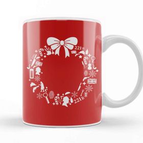 Baskı Dükkanı Sherlock Holmes Christmas Wreath Pattern Kupa