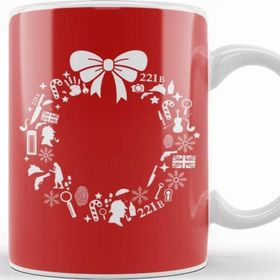 Baskı Dükkanı Sherlock Holmes Christmas Wreath Pattern Kupa