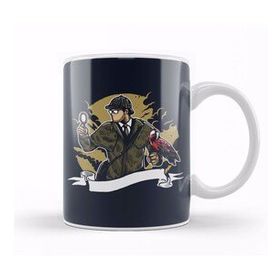 Baskı Dükkanı Sherlock Holmes Parrot Magnifying Glass Kupa