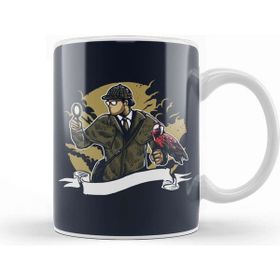 Baskı Dükkanı Sherlock Holmes Parrot Magnifying Glass Kupa