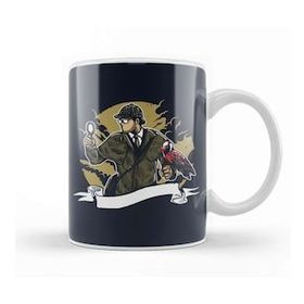 Baskı Dükkanı Sherlock Holmes Parrot Magnifying Glass Kupa