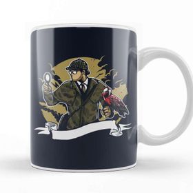 Baskı Dükkanı Sherlock Holmes Parrot Magnifying Glass Kupa