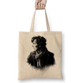 Baskı Dükkanı Sherlock Holmes Sherlocked Drawing Bez Uzun Saplı Krem Rengi Çanta