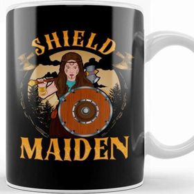 Baskı Dükkanı Shield Maiden Female Viking Warrior Norse Myth Kupa