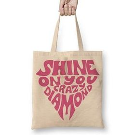Baskı Dükkanı Shine On Bez Uzun Saplı Krem Rengi Çanta