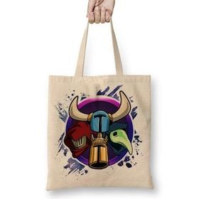 Baskı Dükkanı Shovel Knight Head Bez Uzun Saplı Krem Rengi Çanta