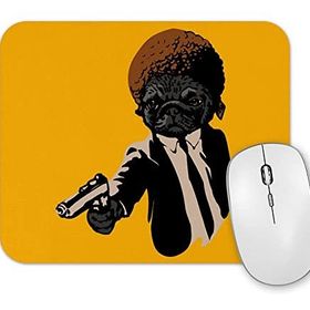 Baskı Dükkanı Silahlı Pug Köpek Mouse Pad