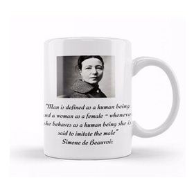 Baskı Dükkanı Simone De Beauvoir Quote Ladies' Short Sleeve Kupa