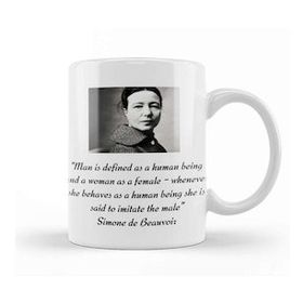 Baskı Dükkanı Simone De Beauvoir Quote Ladies' Short Sleeve Kupa