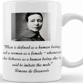 Baskı Dükkanı Simone De Beauvoir Quote Ladies' Short Sleeve Kupa