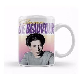 Baskı Dükkanı Simone De Beauvoir Retro Styled Fan Art Design Kupa