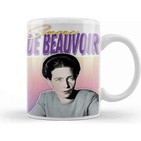 Baskı Dükkanı Simone De Beauvoir Retro Styled Fan Art Design Kupa