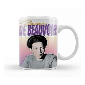 Baskı Dükkanı Simone De Beauvoir Retro Styled Fan Art Design Kupa