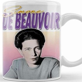Baskı Dükkanı Simone De Beauvoir Retro Styled Fan Art Design Kupa