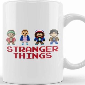 Baskı Dükkanı Simplified Stranger Things Pixellated Kids Kupa