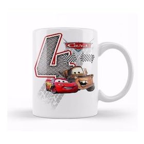 Baskı Dükkanı Şimşek Mcqueen 4 Dört Yaş Hediyesi Kupa