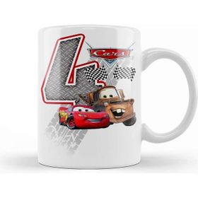 Baskı Dükkanı Şimşek Mcqueen 4 Dört Yaş Hediyesi Kupa