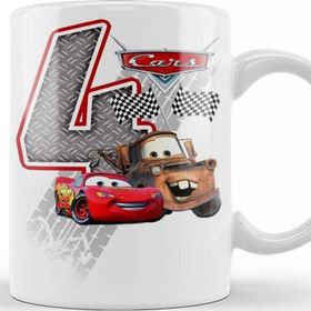 Baskı Dükkanı Şimşek Mcqueen 4 Dört Yaş Hediyesi Kupa