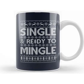 Baskı Dükkanı Single And Ready To Mingle Christmas Knit Pattern Kupa
