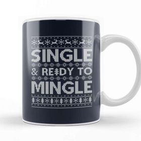 Baskı Dükkanı Single And Ready To Mingle Christmas Knit Pattern Kupa