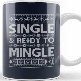 Baskı Dükkanı Single And Ready To Mingle Christmas Knit Pattern Kupa
