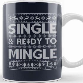 Baskı Dükkanı Single And Ready To Mingle Christmas Knit Pattern Kupa