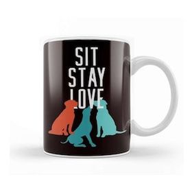 Baskı Dükkanı Sit Stay Love Dog Owner Puppy Lover Pet Fan Animals Rescue Kupa