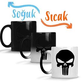 Baskı Dükkanı SK1076 Punisher 01 Sihirli Porselen Bardak Kupa
