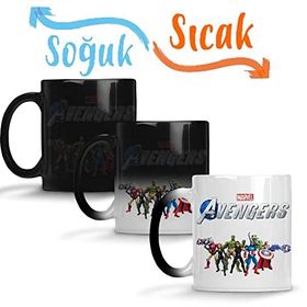 Baskı Dükkanı SK8062 Marvel Avengers 06 Sihirli Porselen Bardak Kupa