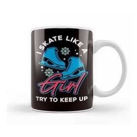 Baskı Dükkanı Skate Like Girl Ice Figure Skating Winter Sports Ice Skates Kupa