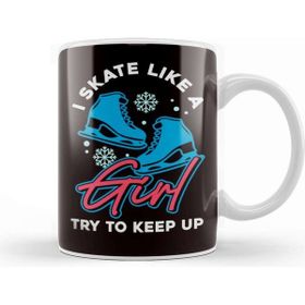 Baskı Dükkanı Skate Like Girl Ice Figure Skating Winter Sports Ice Skates Kupa
