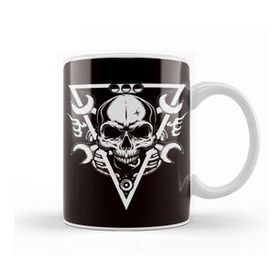 Baskı Dükkanı Skull Auto Mechanic Cars Garage Tuning Workshop Screwdriver Kupa