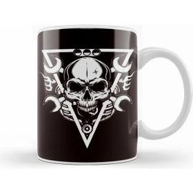 Baskı Dükkanı Skull Auto Mechanic Cars Garage Tuning Workshop Screwdriver Kupa