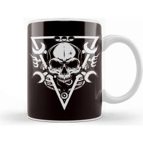 Baskı Dükkanı Skull Auto Mechanic Cars Garage Tuning Workshop Screwdriver Kupa