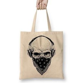 Baskı Dükkanı Skull Branca Feminina E Masculina Bez Çanta