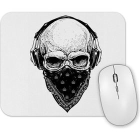 Baskı Dükkanı Skull Branca Feminina E Masculina Mouse Pad