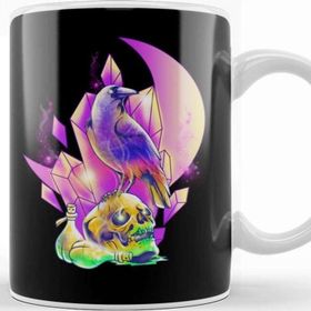 Baskı Dükkanı Skull Crow Rpg Gamer Fantasy Gaming Pastel Art Kupa