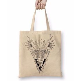 Baskı Dükkanı Skull Devil Branca Bez Çanta